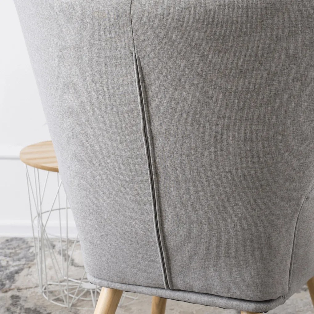 Füles Fotel Lábtartóval Szürke Színben. LOZANO 2