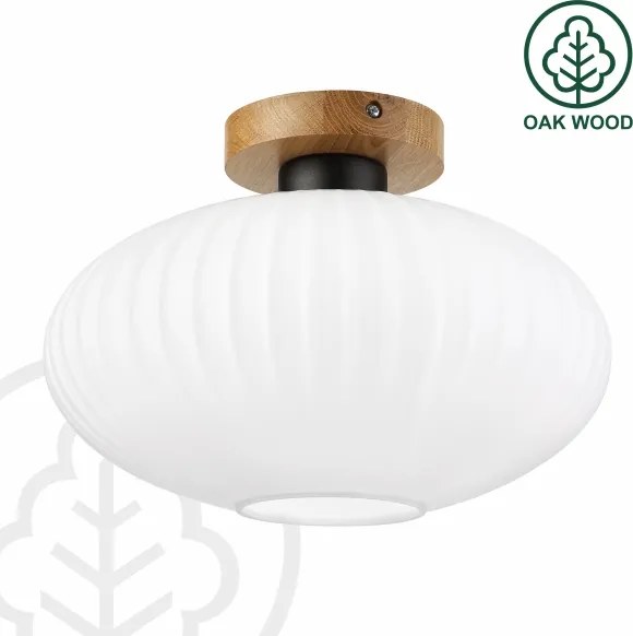 Mennyezeti lámpa HARMA WOOD 1xE27/15W/230V tölgy/fehér Ø 30 cm