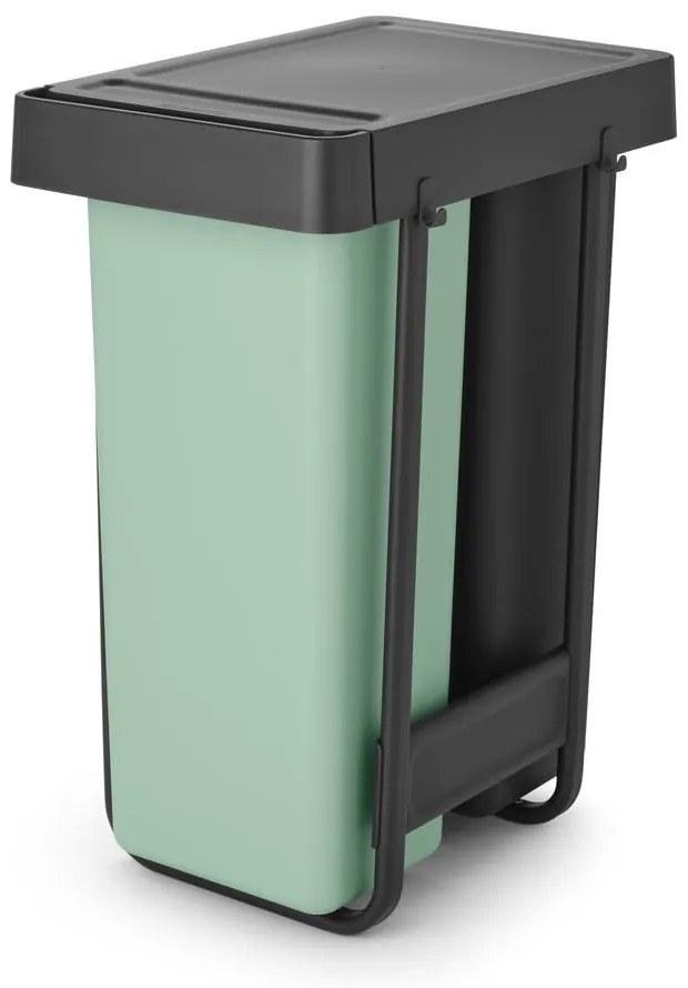 Mentazöld-sötétszürke műanyag szelektív beépíthető szemetes 60 l Sort&amp;Go – Brabantia