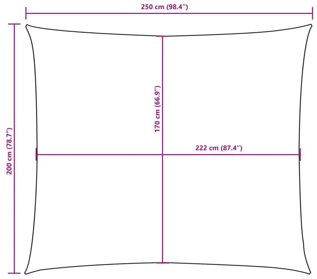 vidaXL terrakotta téglalap alakú oxford-szövet napvitorla 2 x 2,5 m