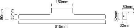 Open Design OR86133 - LED tükörvilágítás LUCE LED/11W/230V 61,5 cm IP44 fekete
