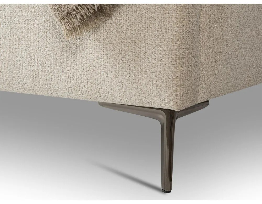 Bézs kárpitozott franciaágy ágyráccsal 140x200 cm Makana – Makamii