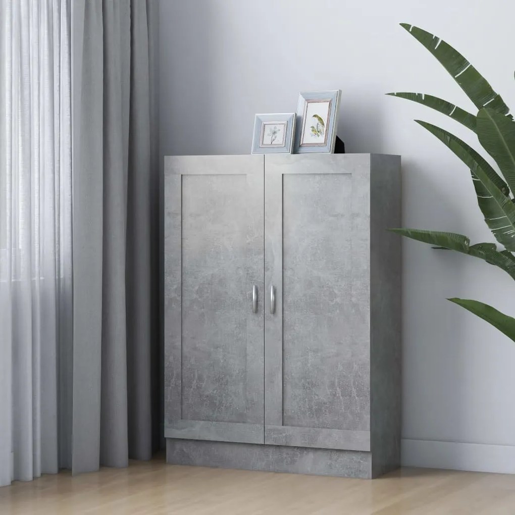 betonszürke szerelt fa könyvszekrény 82,5 x 30,5 x 115 cm