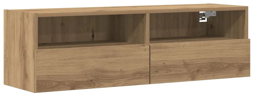 TV Fali Szekrények 2 db Artisan Tölgy 100x30x30 cm Műanyag
