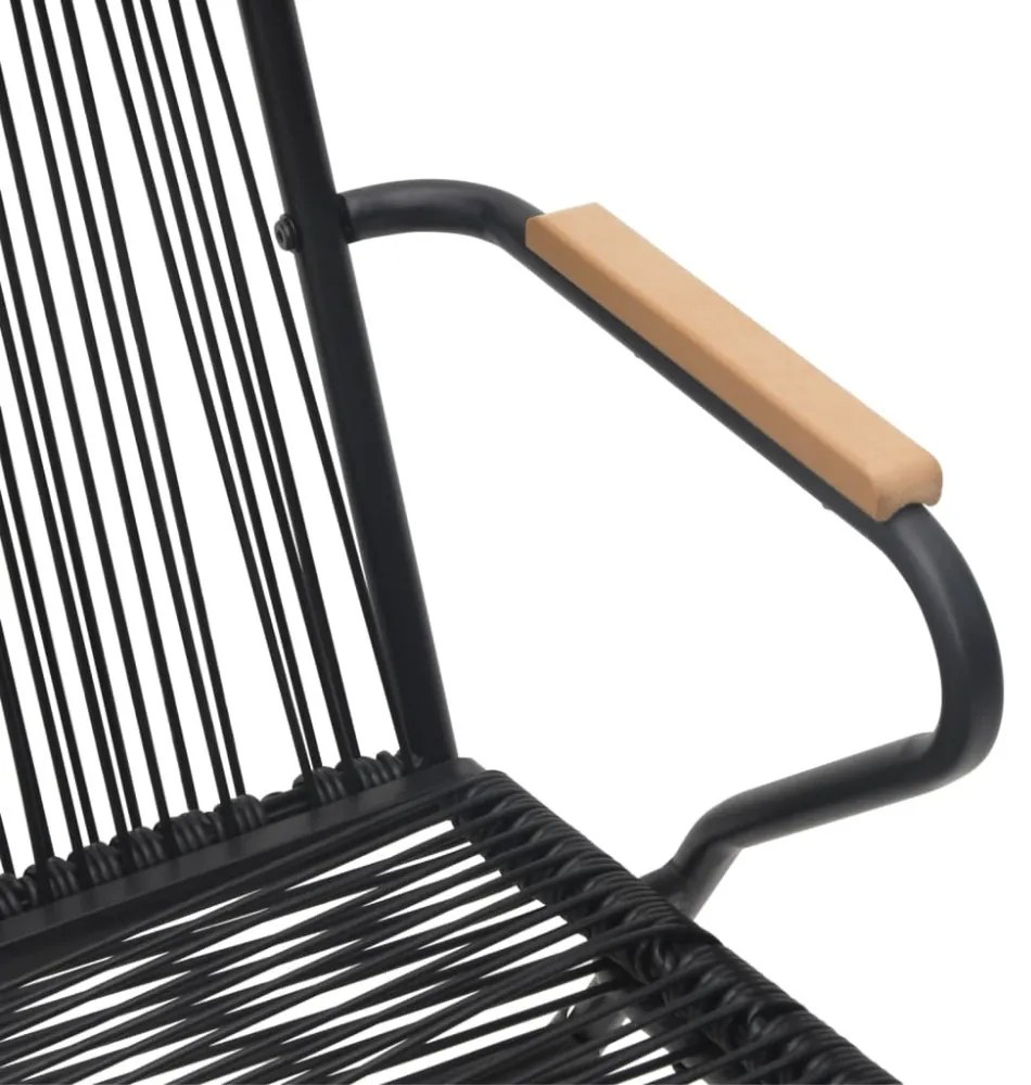 4 db fekete PVC rattan kerti szék 58 x 59 x 85,5 cm