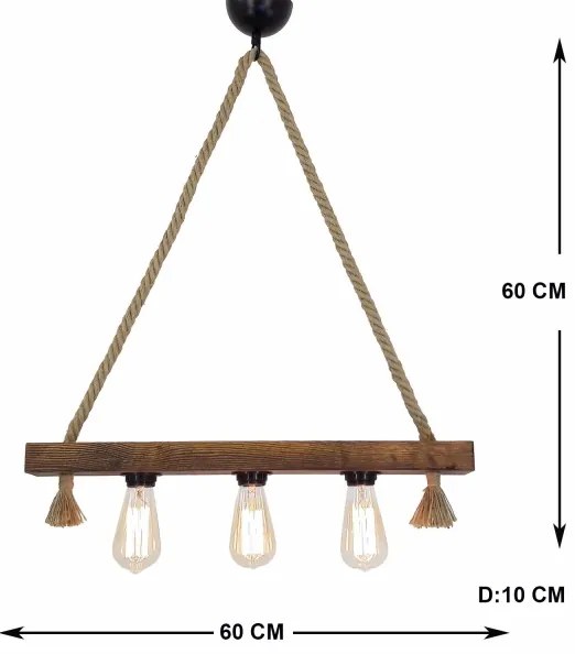 Csillár zsinóron KUTUK 3xE27/40W/230V