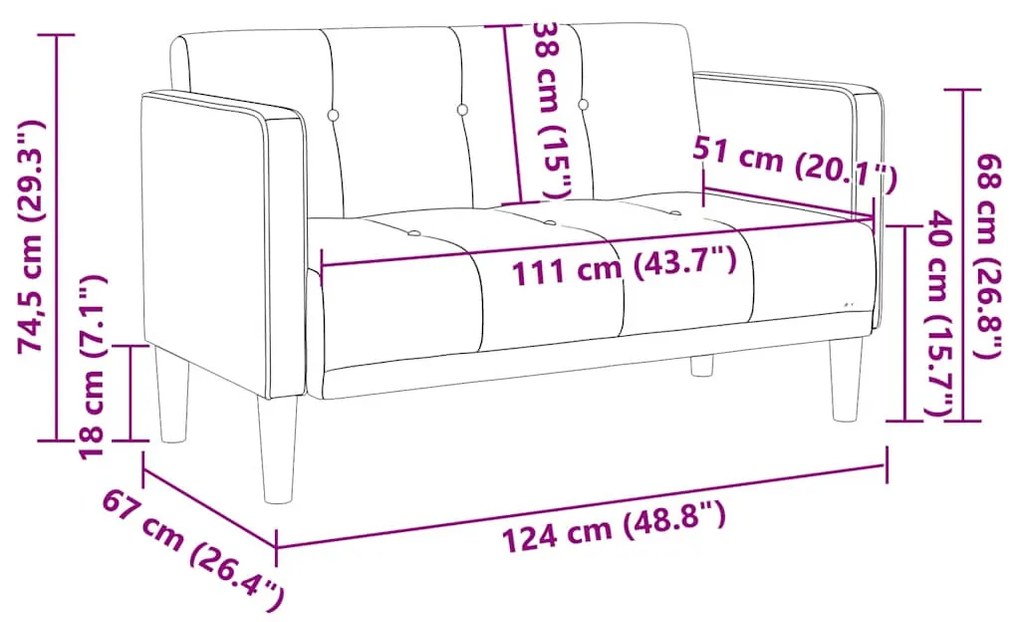 bordó bársony loveseat kanapé 111 cm