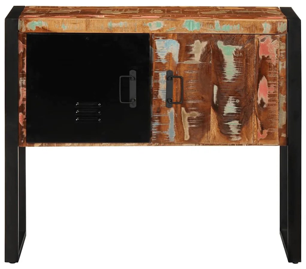 konzolszekrény többszínű 90x35x75 cm tömörfa újrahasznosított