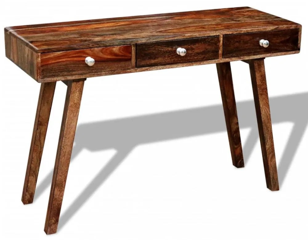 háromfiókos tömör akácfából tálalóasztal 76 cm