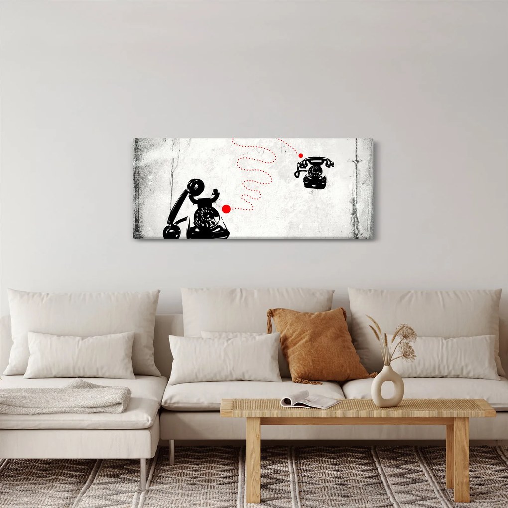 Kép - Telefon rajza Banksy stílusában (120x50 cm)