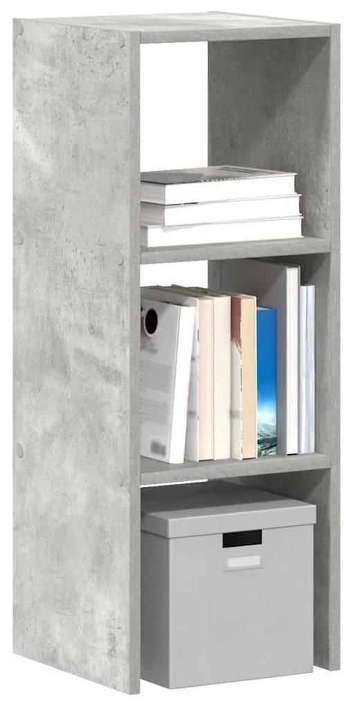 betonszürke szerelt fa könyvespolc halmozható 30 x 30 x 80 cm