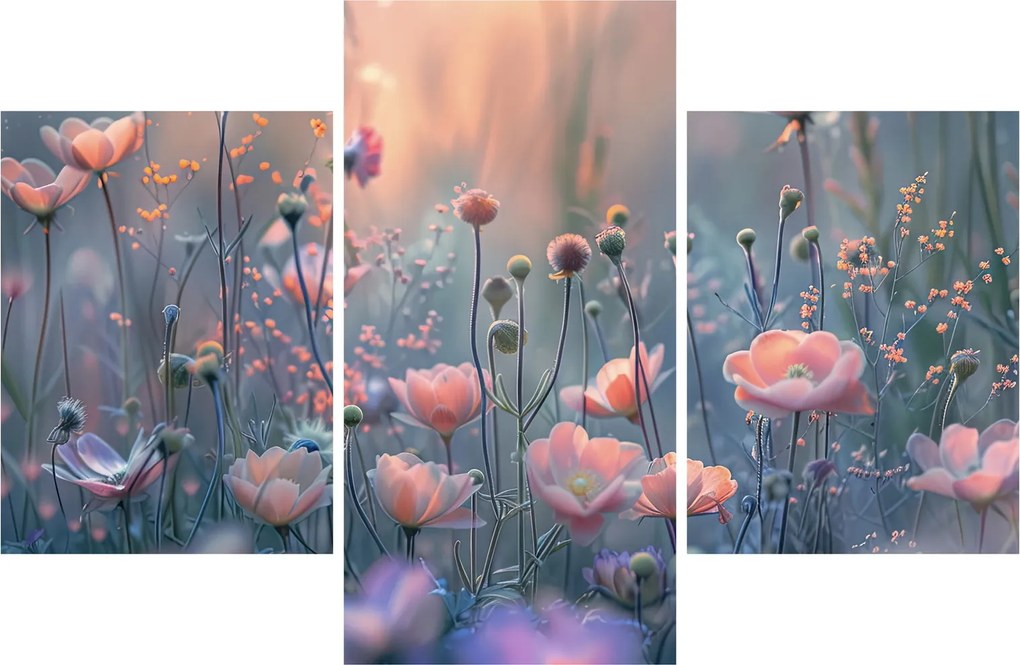 Kép - Virágok pasztell színekben (90x60 cm)
