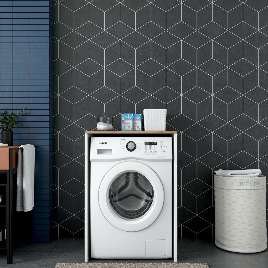 Duma White and Walnut szekrény a mosógép fölé