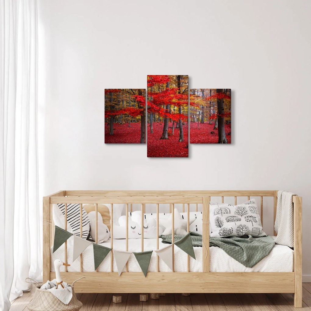 Kép - vörös erdő (90x60 cm)