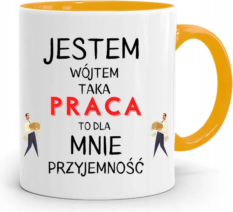 Bögre Sárga Ajándék Munka Öröm fényképes nyomtatással