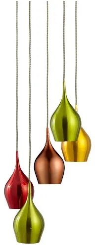 Searchlight 6461-12CU - Csillár zsinóron VIBRANT 1xE14/60W/230V fém rózsaszín