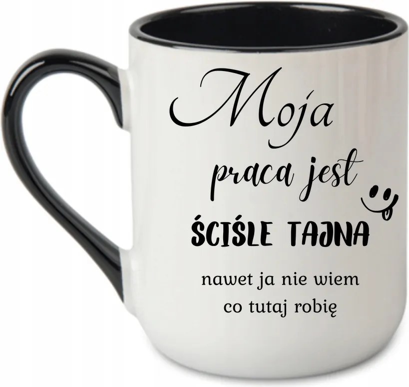 Coffee bögre A munkám szigorúan titkos, még én sem tudom Fekete 330