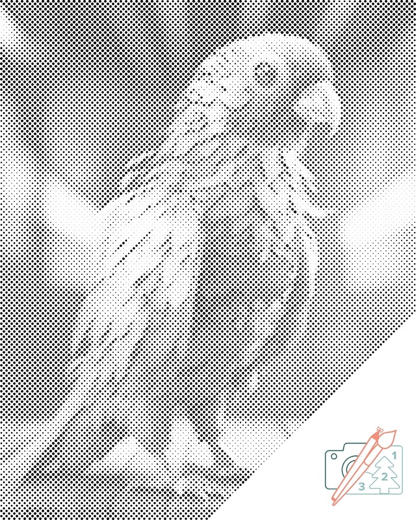 Gario PontPöttyöző Büszke papagáj Méret: 30 x 40 cm, Keretezés: Kerettel, Pontok színe: Piros