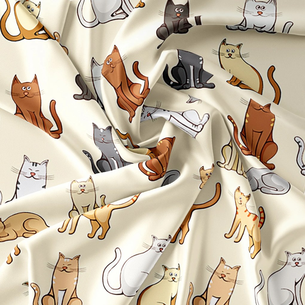 COLORED CATS krém mikroszálas ágyneműhuzat Ágyneműhuzat mérete: 2 db 70 x 90 cm | 200 x 220 cm