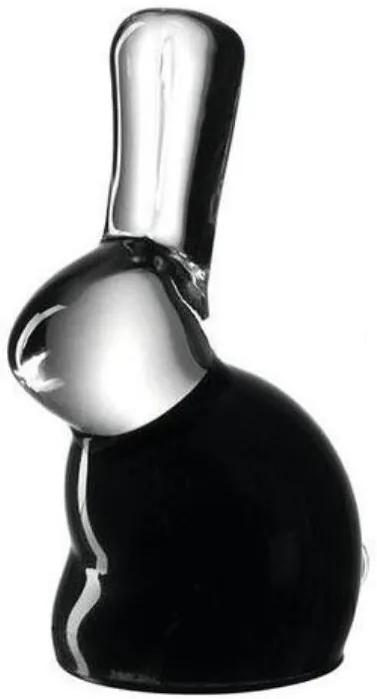 Leonardo Gino üveg nyuszi 9cm, fekete