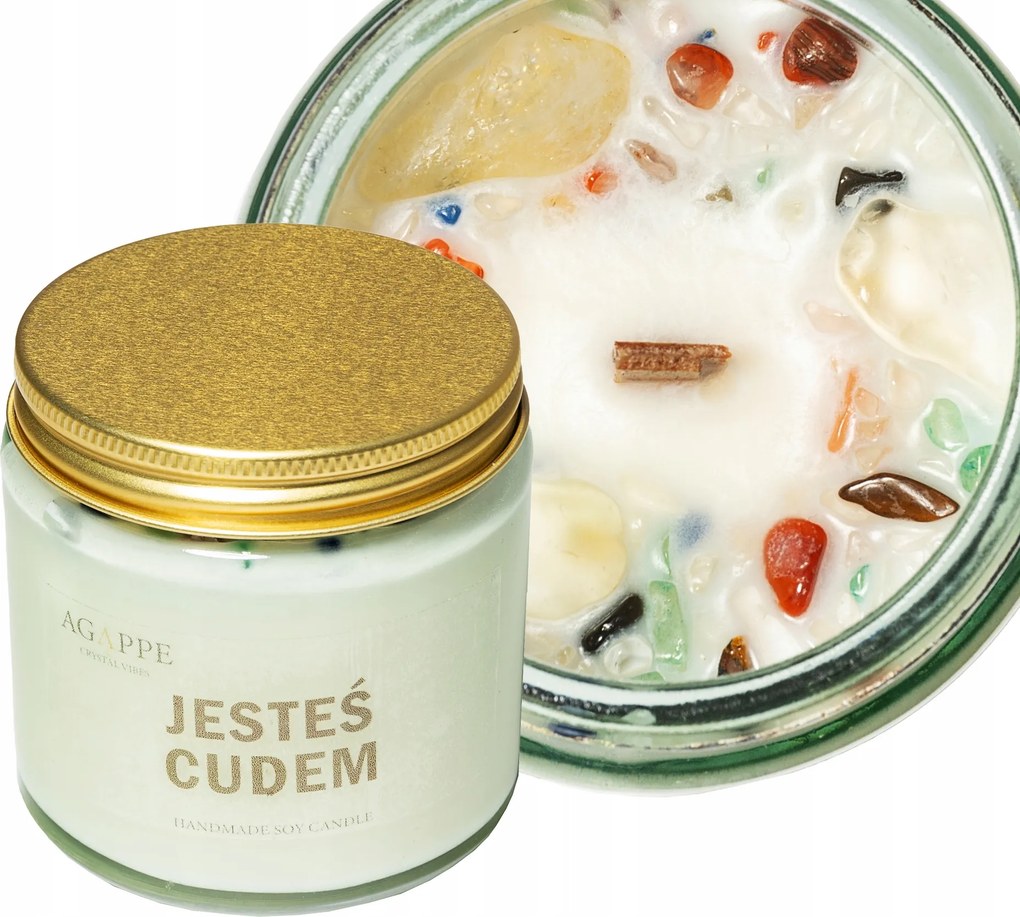 Szója illatgyertya Te Vagy A Csoda fa kanóc Agappe citrom Ajándék