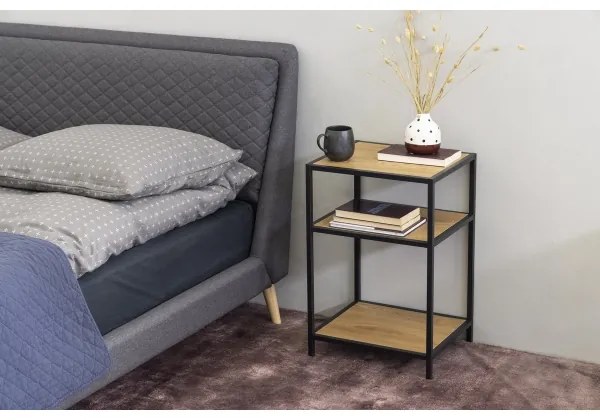 Éjjeli szekrény SARON tölgy/fekete