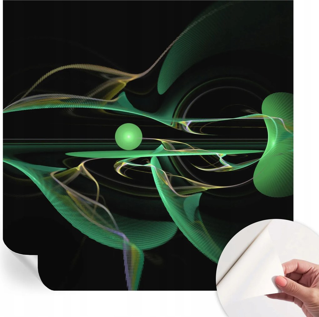 Dekoratív öntapadós fotótapéta Hálószobába Zöld hullámok 250x250 cm