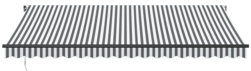 antracitszürke és fehér kézzel kihúzható napellenző 450x350 cm
