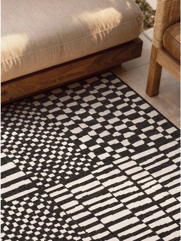 Fekete-krémszínű kültéri-beltéri szőnyeg 200x300 cm Haringey Barkham – Ted Baker