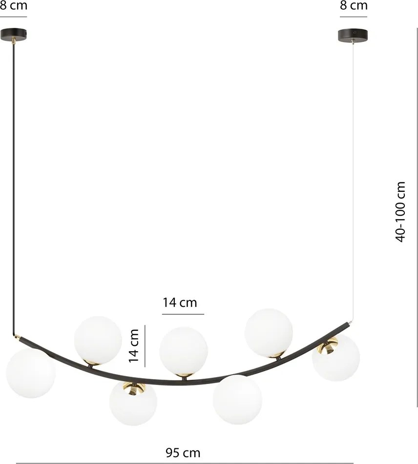 Emibig modern függeszték ritz fehér fekete arany emi1298/7