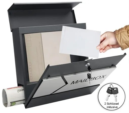monzana® Postaláda 37x11x36,5 cm - antracit
