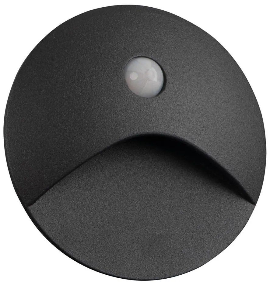 Kanlux 39125 - EXIN LED lépcsőlámpa mozgásérzékelővel, 2,5W/230V, 3000K, IP65, antracit, kerek