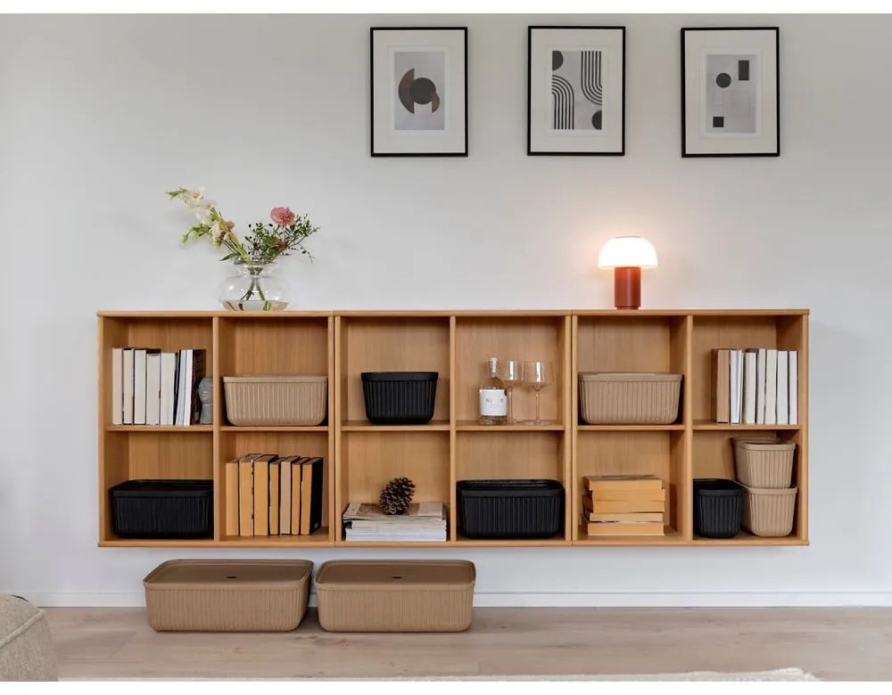 Fekete fedeles tárolódoboz szett 2 db-os 32x23x20,5 cm Pulp – Zone