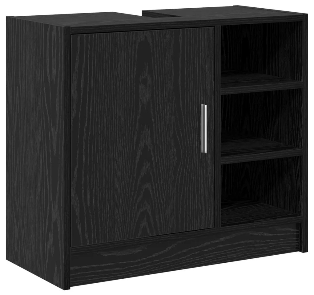 fekete tölgy mosdószekrény 63x29x55 cm szerelt fa