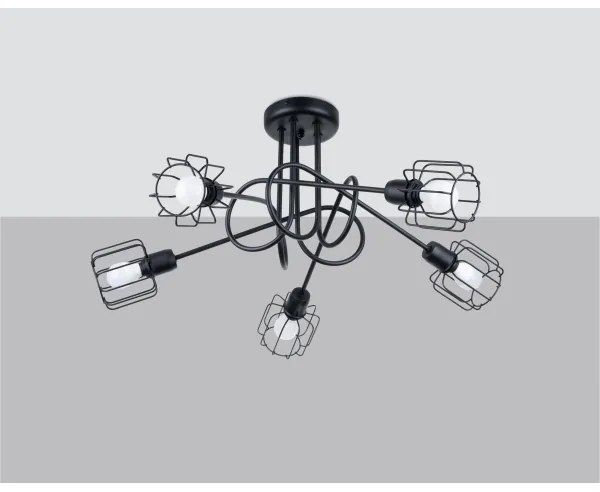 Sollux SL.1119 - Csillár rúdon BELUCI 5xE14/40W/230V fekete