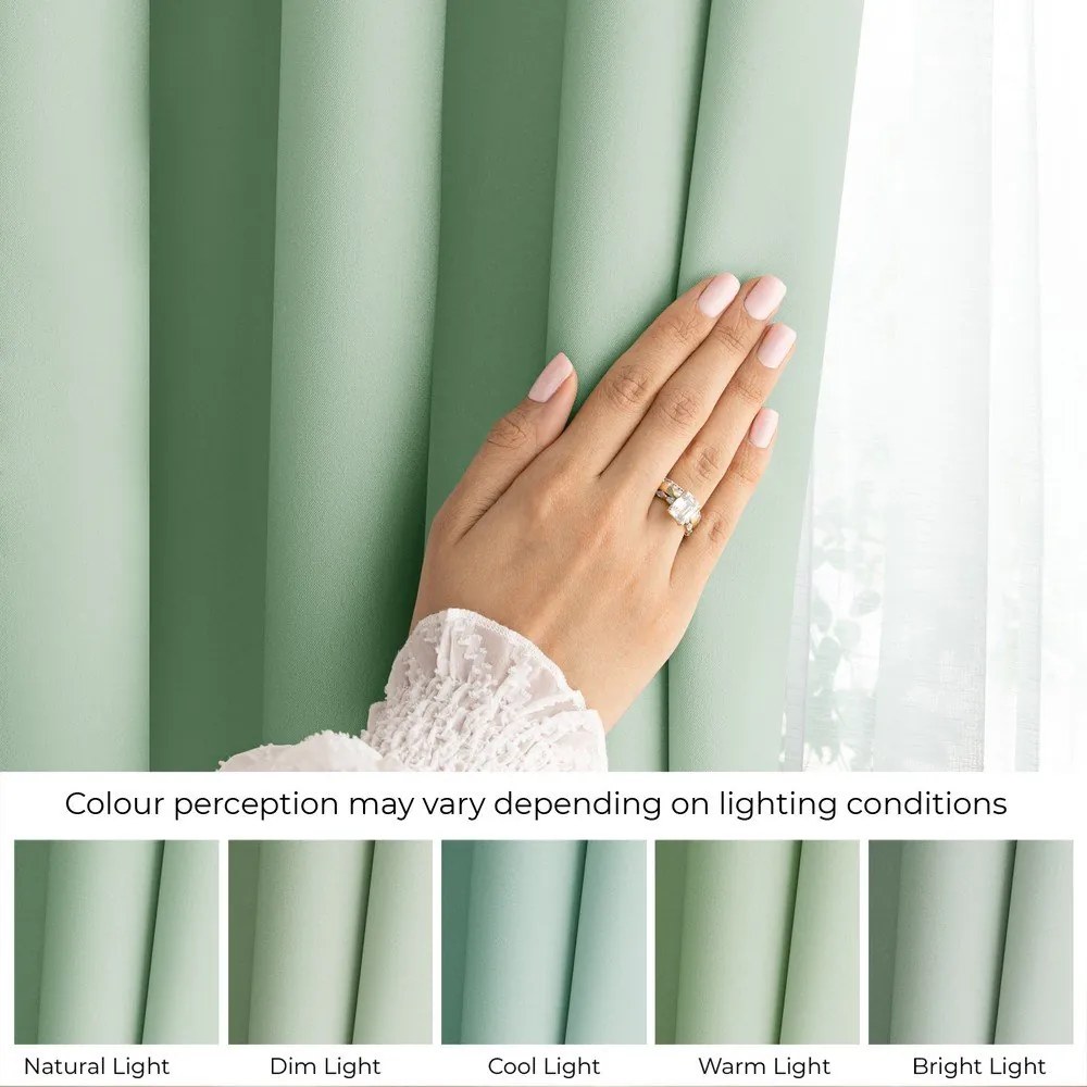 Mentazöld dimout (részleges sötétítő) függöny 140x250 cm Carli Tie – Restilo