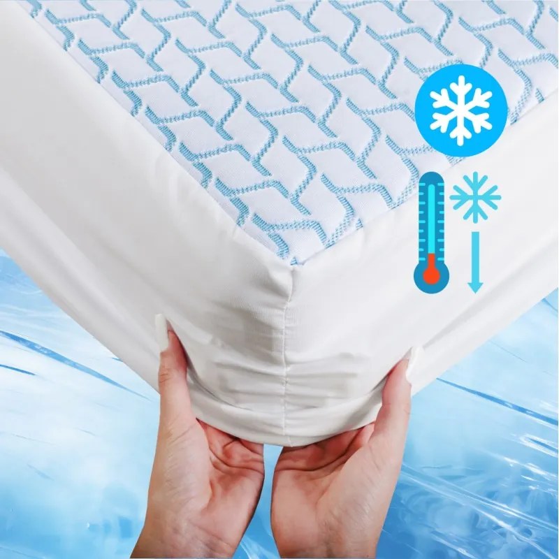 IceFresh Comfort hűtőlepedő rugalmas szalaggal a kerület mentén EMI, 90x200-as lap