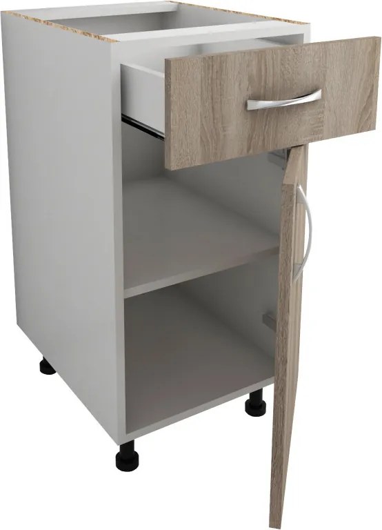 Benita 1 ajtós Alsó konyhaszekrény Sonoma Tölgy-Fehér 40x50x80 cm