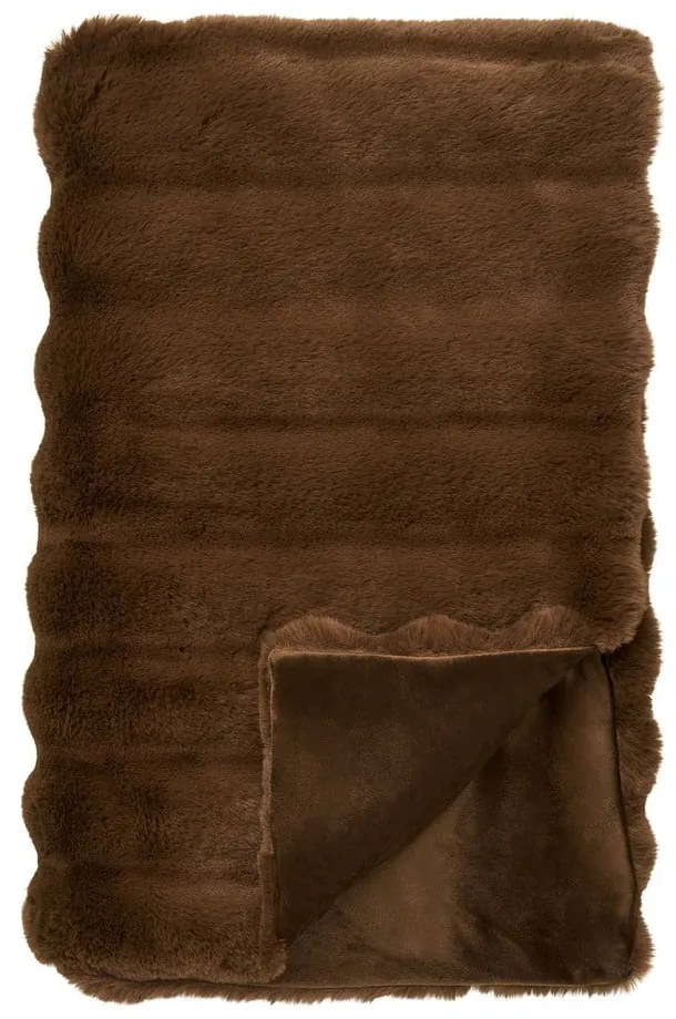 Barna műszőrme takaró 130x180 cm Galena – House Nordic