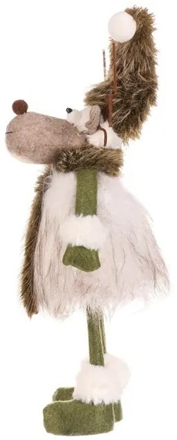 Karácsonyi dekoráció Álló szarvas, magasság 45 cm,zöld/fehér