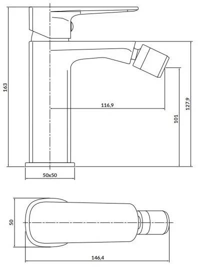 Cersanit S951-380 - Bidécsap LARGA fényezett króm