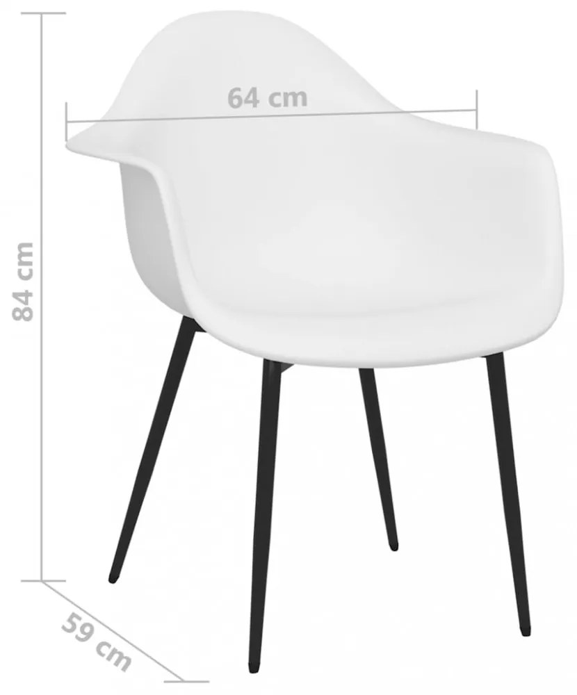 vidaXL 6 db fehér polipropilén étkezőszék