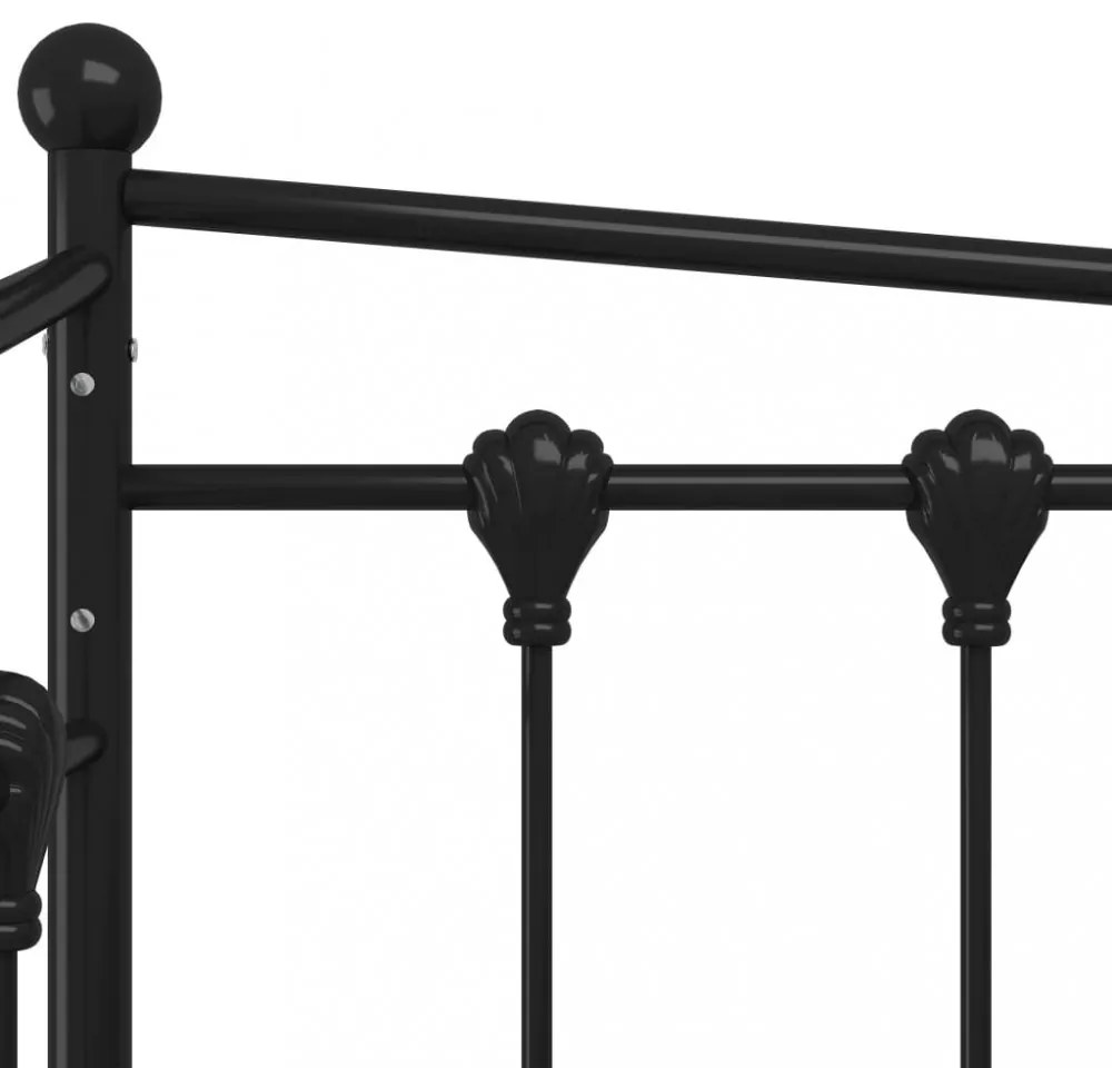 fekete fém kanapéágykeret 90 x 200 cm