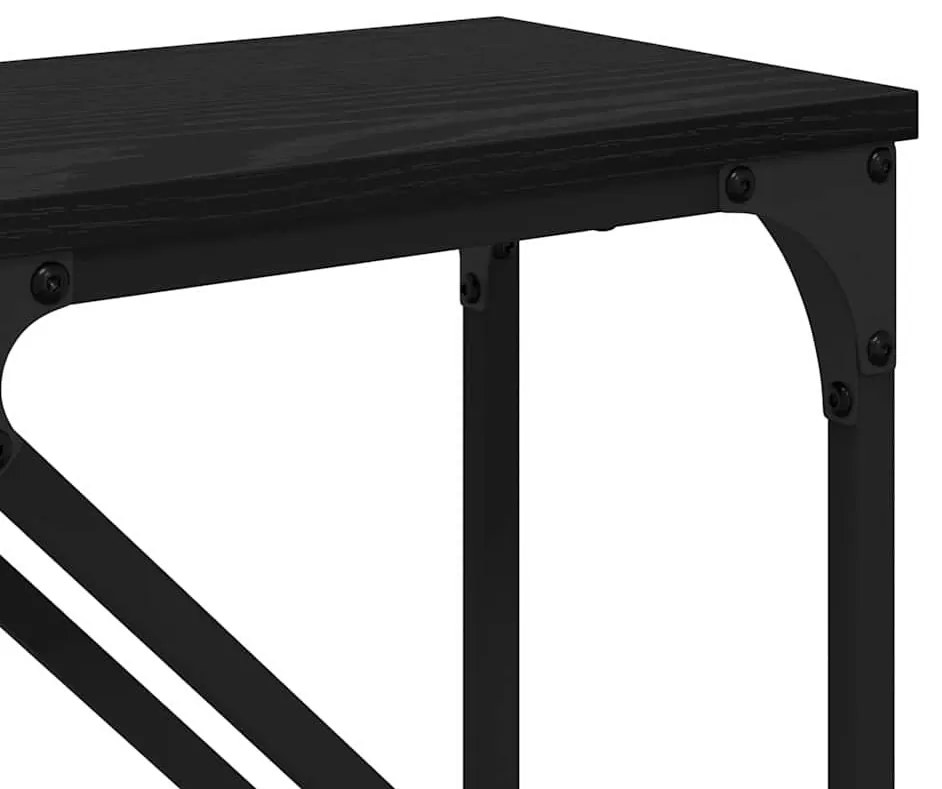 vidaXL Konzolasztal 2 pcs Fekete tölgy 100 x 28 x 75 cm Faanyag