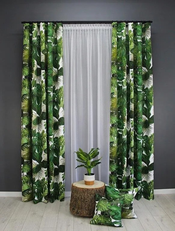 Modern függöny 140x250 zöld levelek 3d szuper modern divatos