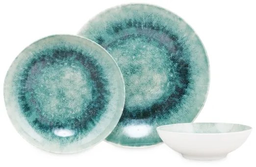 18 db kék/porcelán étkészlet