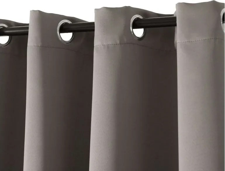 Függöny OXFORD 140x270 cm, szürkésbarna Felfüggesztés: Hullámos sínszalag