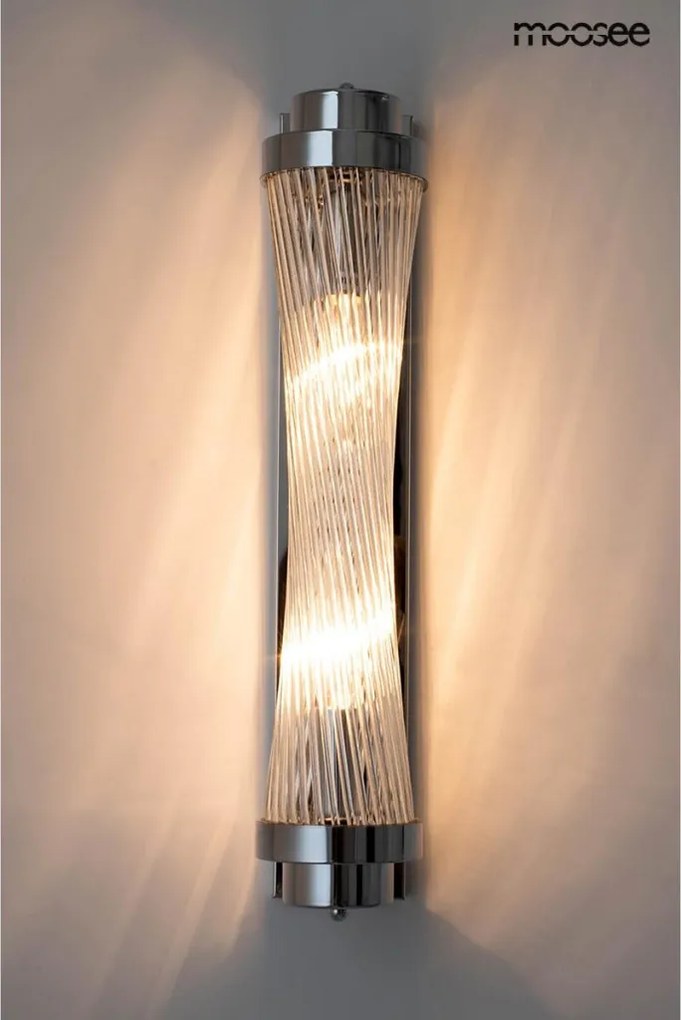KING HOME MSE010100362 COLOUMN Kristály Fali Lámpa Ezüst, Átlátszó E14 IP20