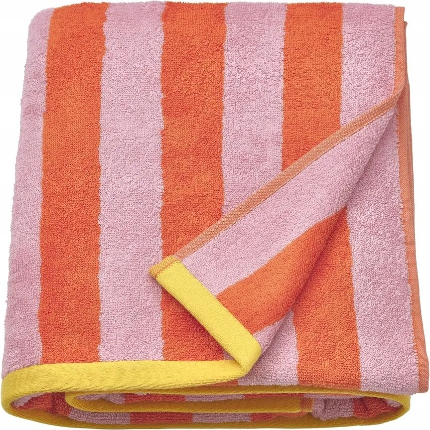 Ikea fürdőlepedő Slanhostmal narancssárga/rózsaszín csíkos 100x150cm