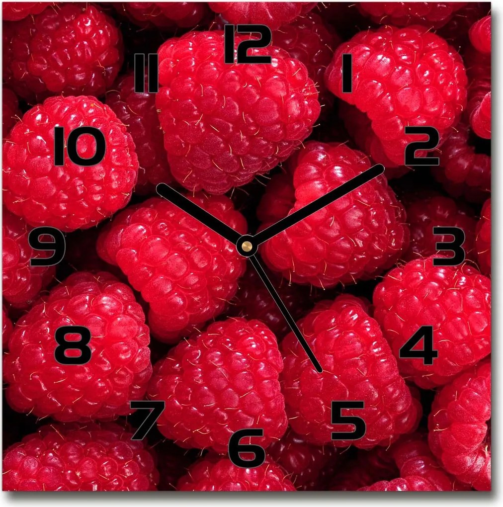 Üveg falióra szögletes Málna 30x30 cm